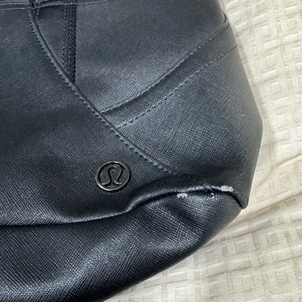 Lululemon Go Wild Black Women Tote Gym Yoga Bag Fold Over Top
